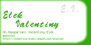 elek valentiny business card